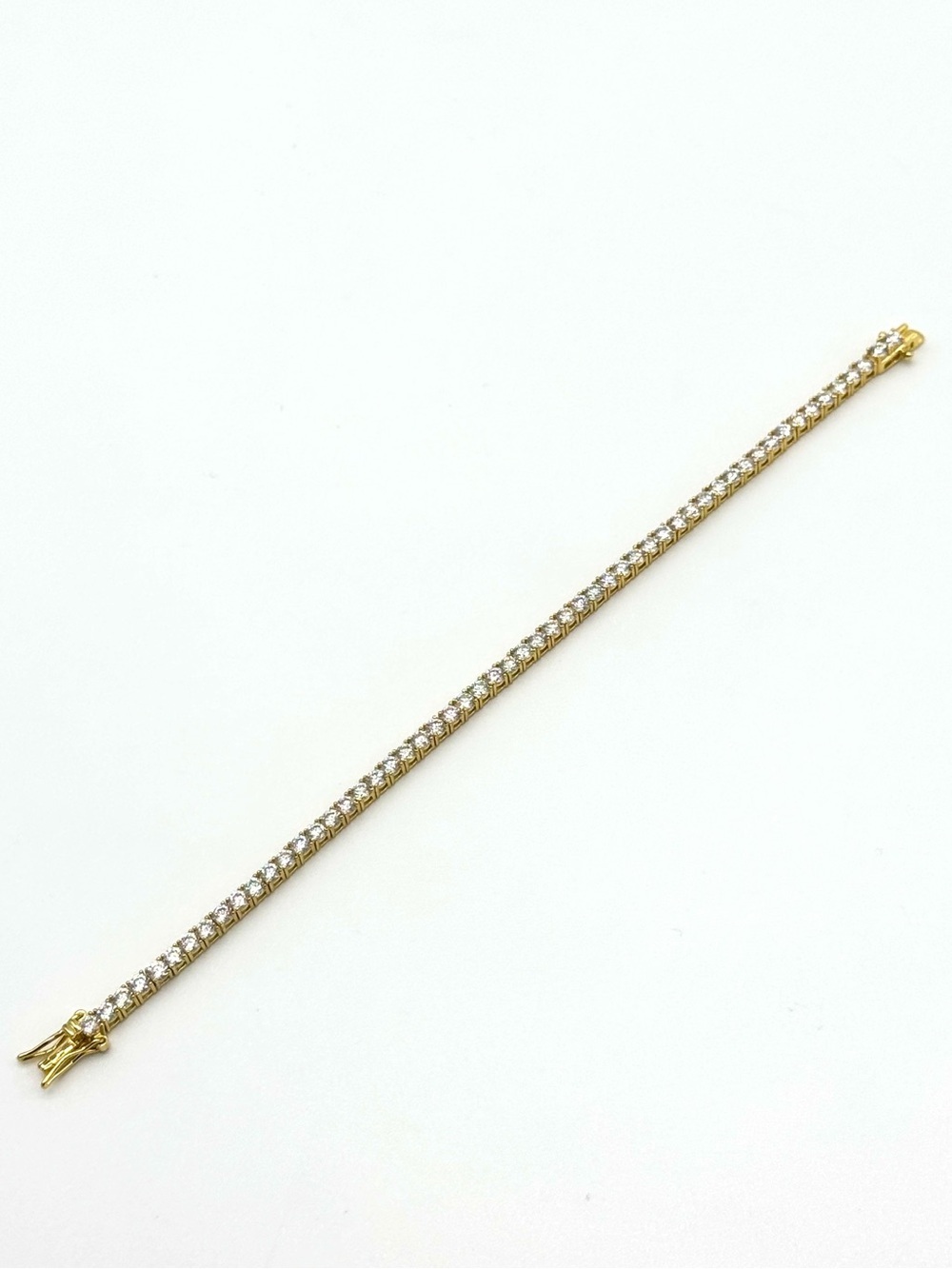18K Gold Plated, 5.6CTW, 3MM, Moissanite Tennis Bracelet -7"